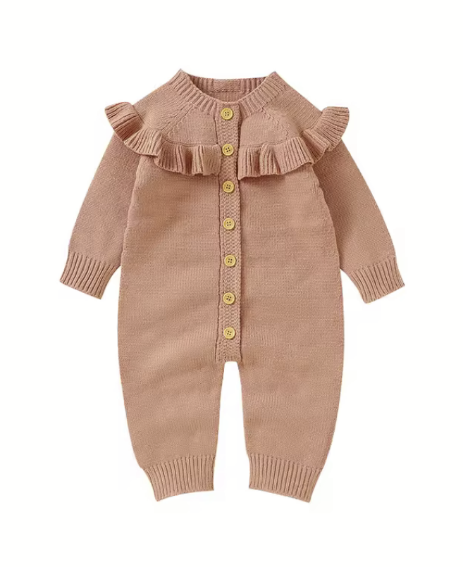 Ruffled Knit Romper - Organic Cotton