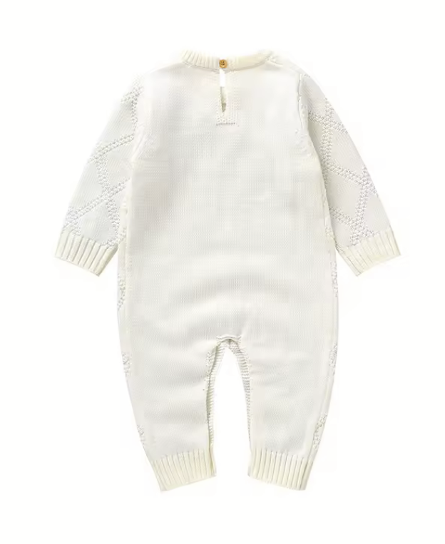 Diamond Pattern Knit Romper - Organic Cotton