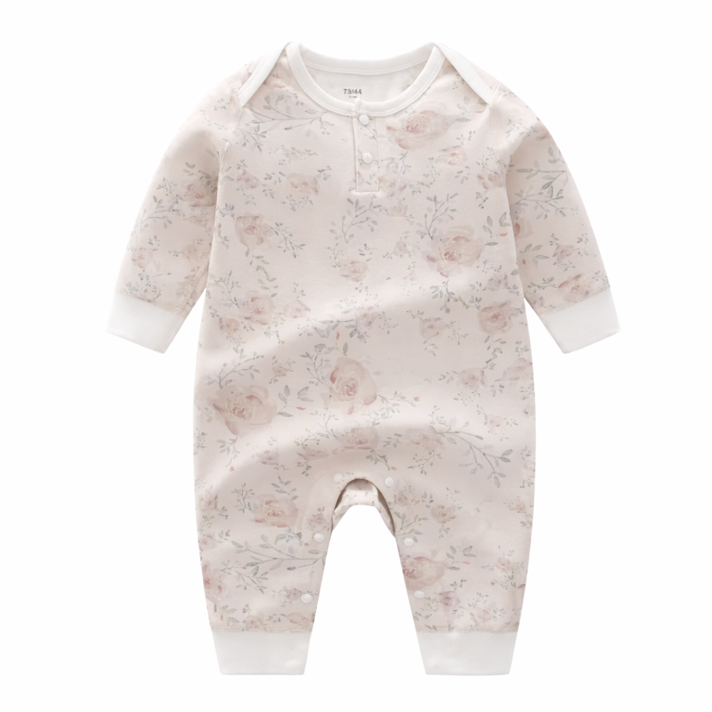 Soft Floral Baby One-Piece Romper