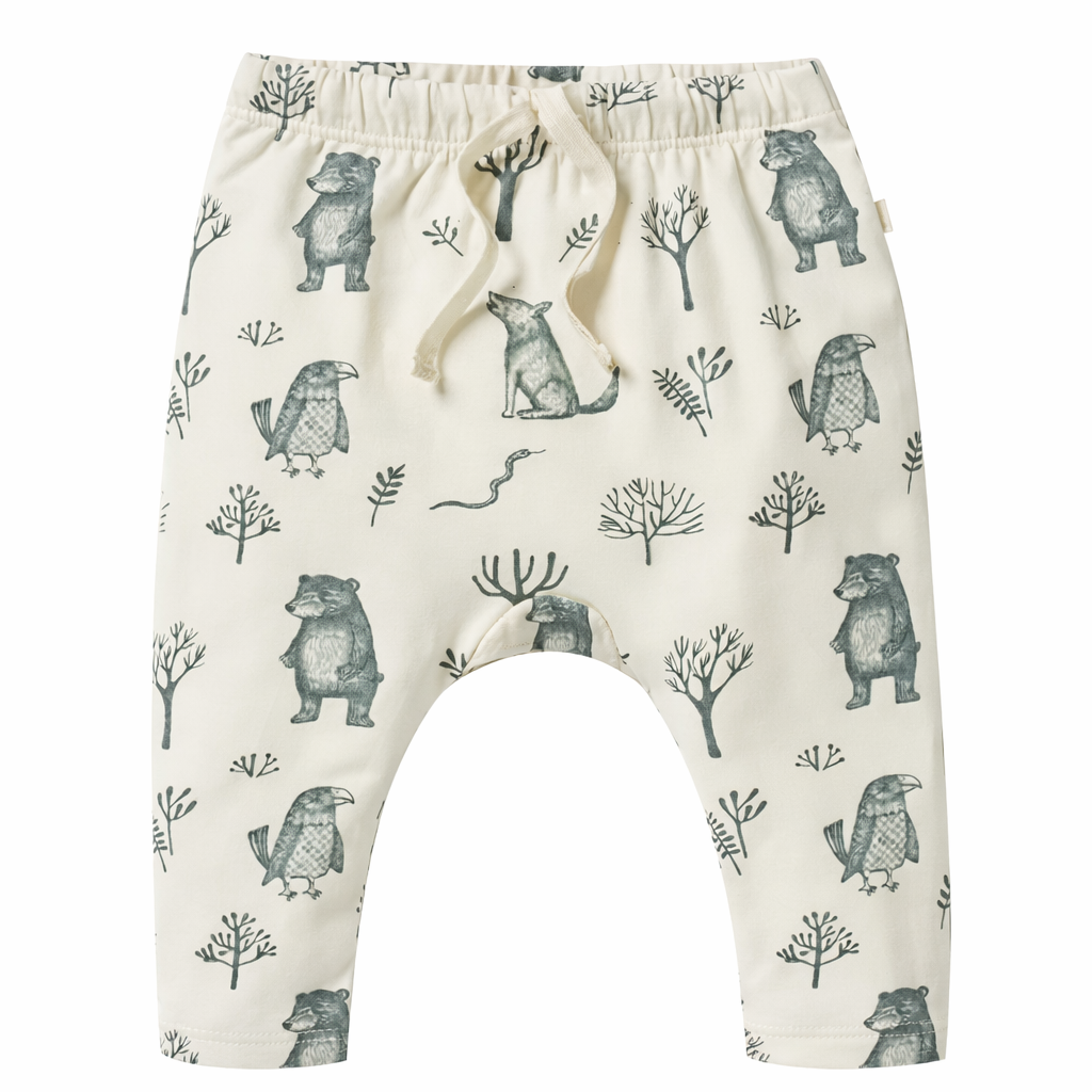 Baby Cotton Long Sleeve Bodysuit with Woodland Animal Print