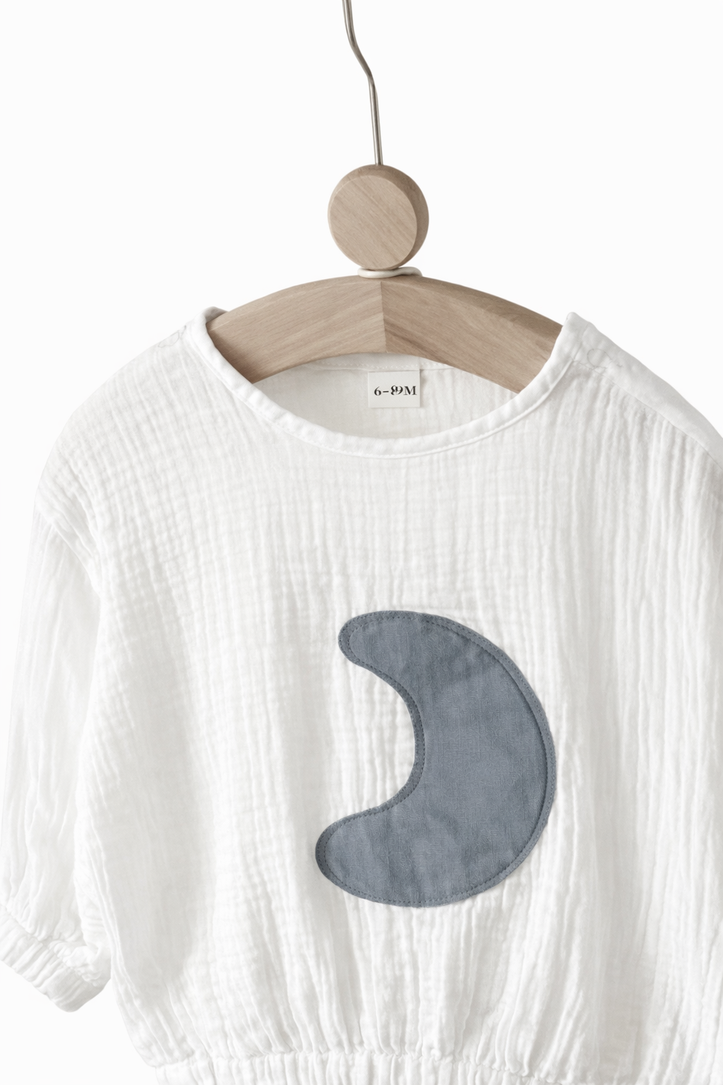 Baby Cotton Textured Set with Moon Applique