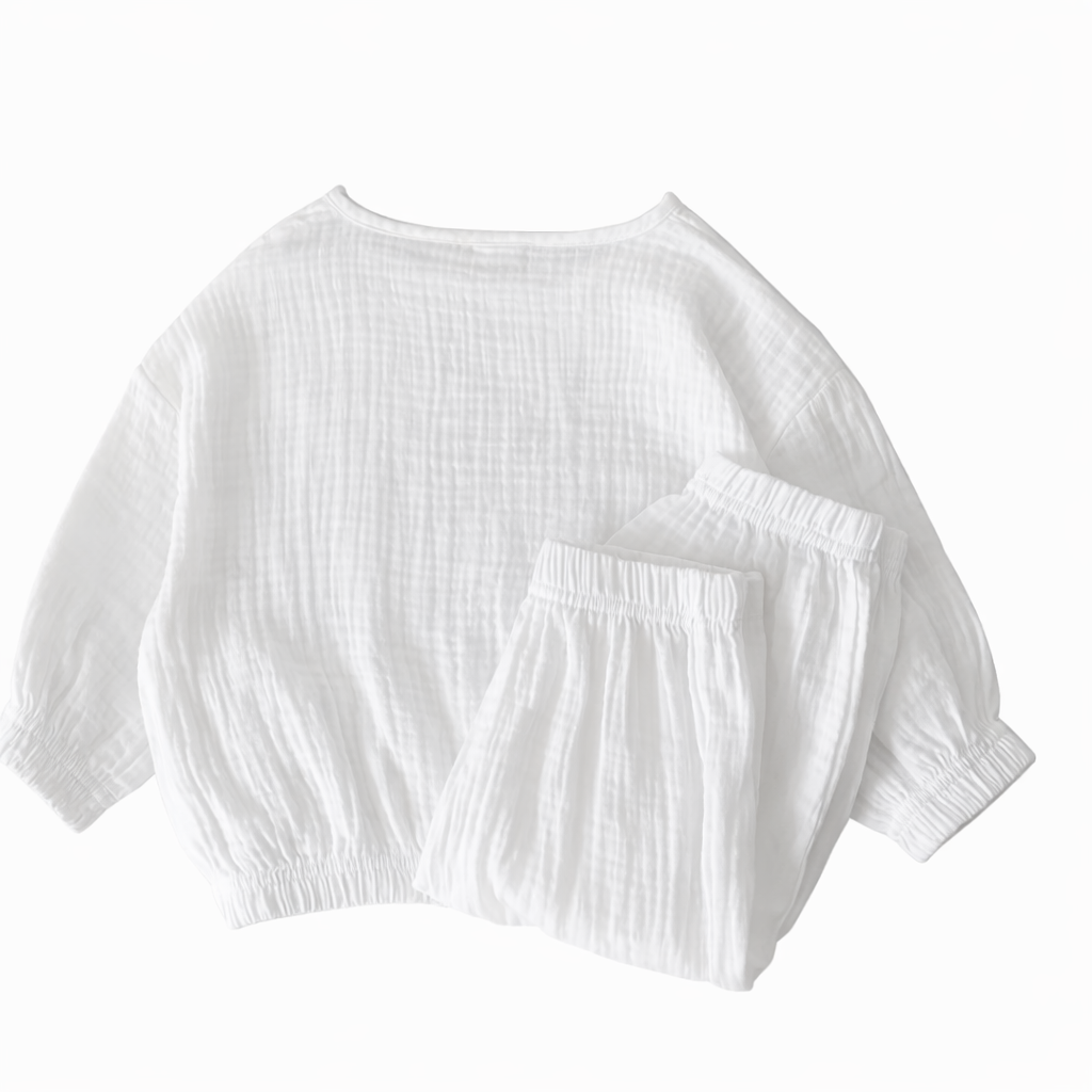 Baby Cotton Textured Set with Moon Applique