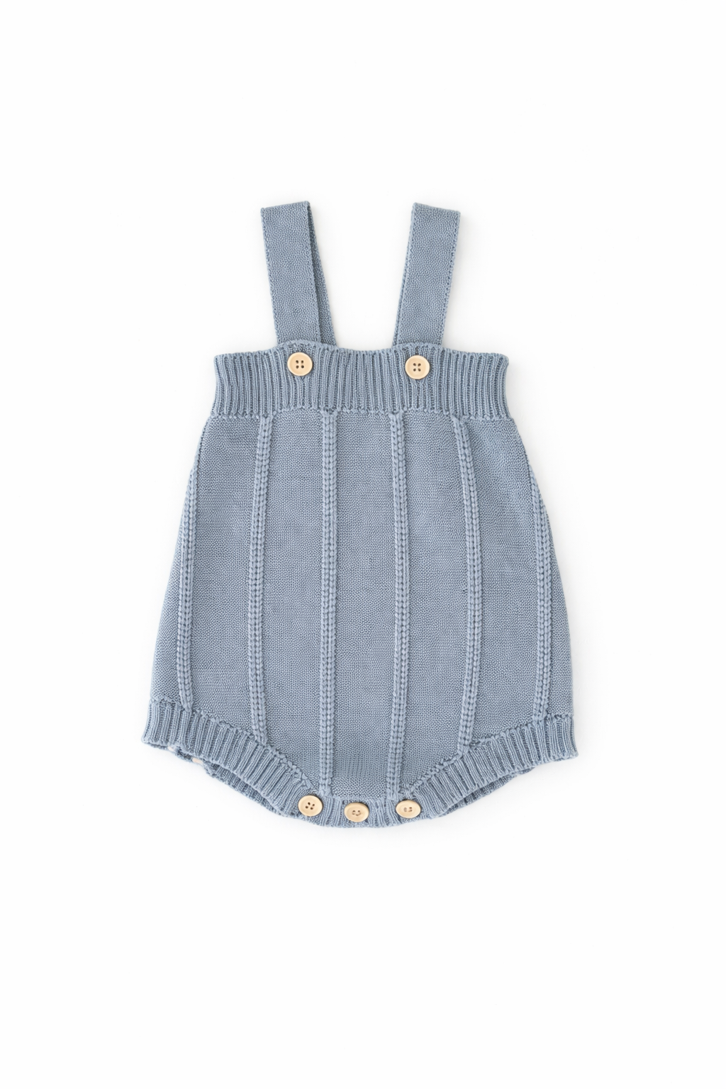 Baby Knit Cardigan and Romper Set with Floral Embroidery - Blue