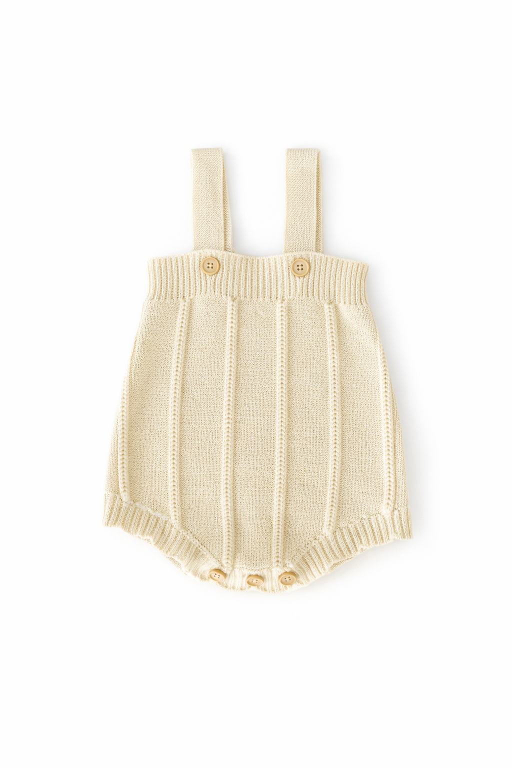 Baby Knit Cardigan and Romper Set with Floral Embroidery Beige